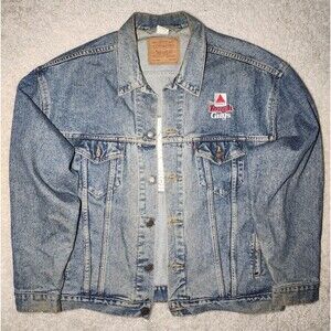 Vintage Levi’s Denim Jacket 0593 Citgo Tough Guys Logo Patch Workwear USA Made
